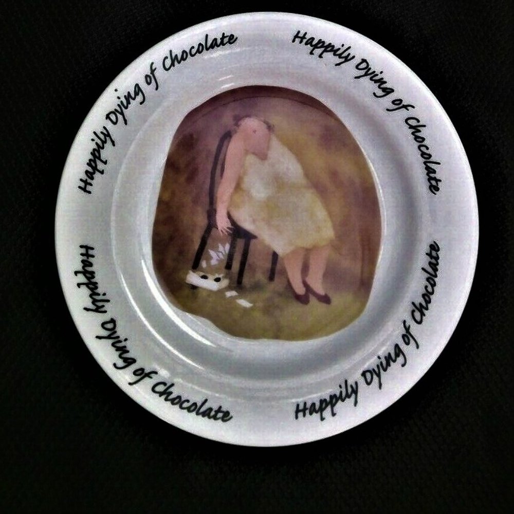 4 Erika Oller House Of Prill 2000 Dessert/Bread Plates Happily Dying Of Chocolat